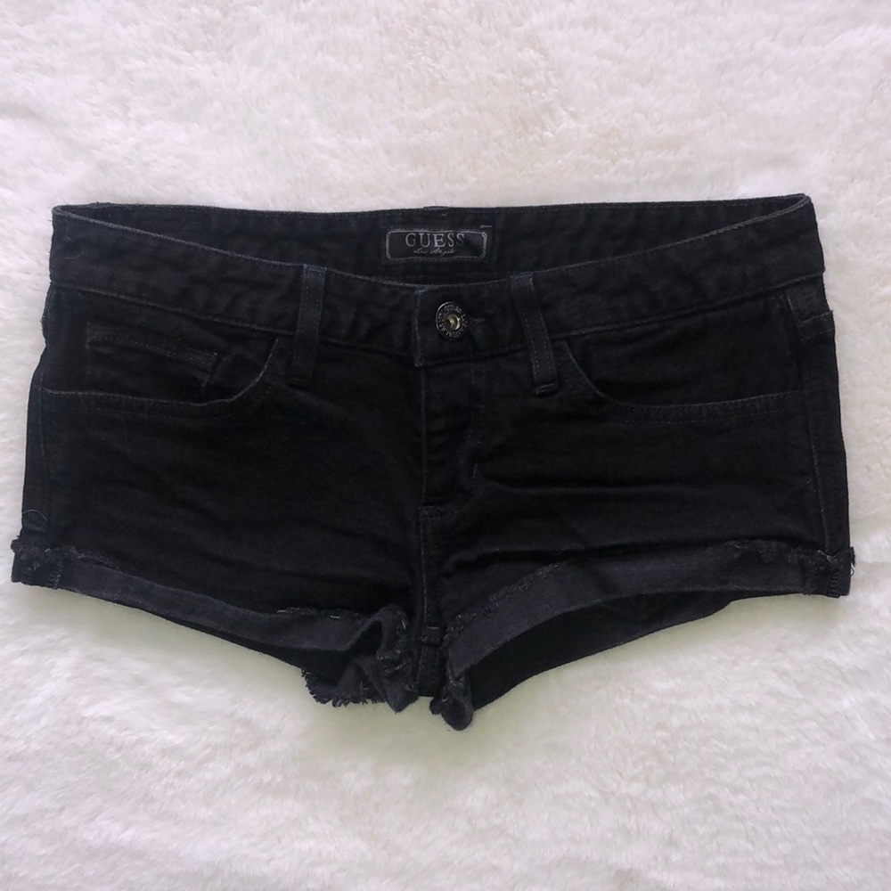 GUESS Black Denim Shorts Size 27